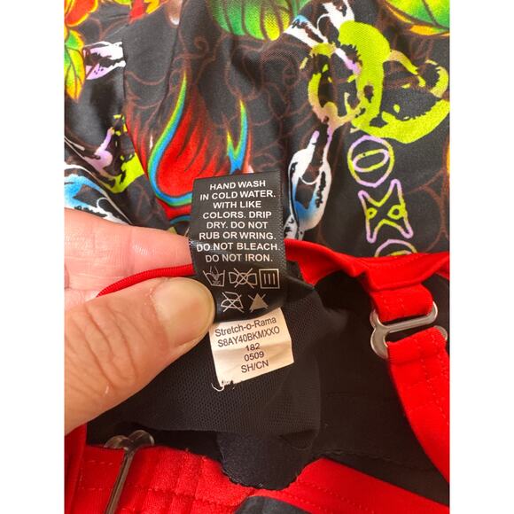 XOXO Retro Tattoo Sparrow Print Plus Size Adjustable One Piece Swim Suit 3X - Picture 5 of 7